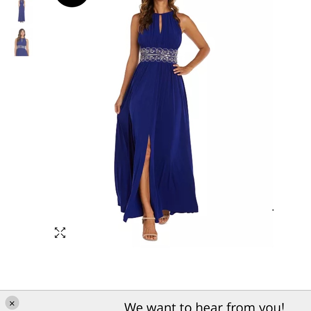 R & M Richards Petite Formal Beaded Gown